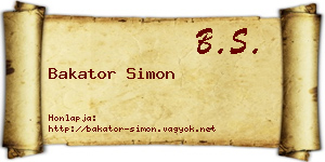 Bakator Simon névjegykártya